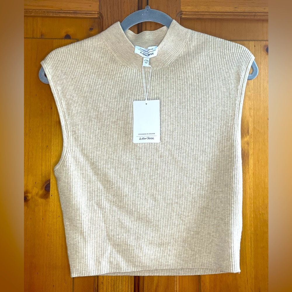 & Other Stories Beige knit vest top